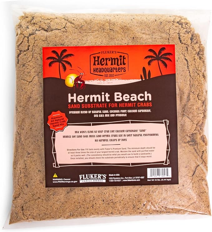Fluker's All-Natural Premium Sand Substrate Mixture for Hermit Crabs, 12lbs Flukers