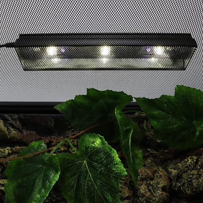 Aiicioo Reptile LED UVB Light - LED Terrarium Light with 3 Timing Function UVB Lamp UVB Bulb 4-Level Brightness Adjustable Lighting for Bearded Dragon Turtle Lizard (watts, 4) AIICIOO