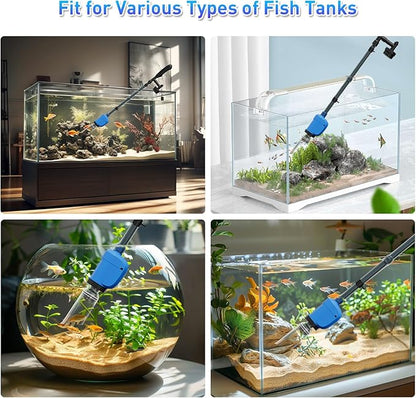 lives Electric Aquarium Vacuum Gravel Cleaner, 32W 6 in 1 Multifunction Automatic Fish Tank Gravel Cleaner Vacuum for Wash Sand & Water Changer Lives