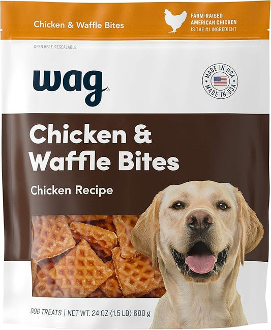Amazon Brand - Wag Dog Treats Chicken and Waffle Bites 24oz - PAWPICO