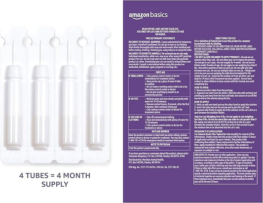 Amazon Basics Flea Topical for Large Cats (over 9 pounds), 4 Count (Previously Solimo) AmazonBasics