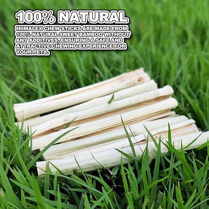 HIIMALEX Bunny Snacks 300g/10oz. Sweet Bamboo Molar Chew Treat Sticks for Rabbits Guinea Pigs Hamsters Small Animal MakeTheKingdomforYourBunnies
