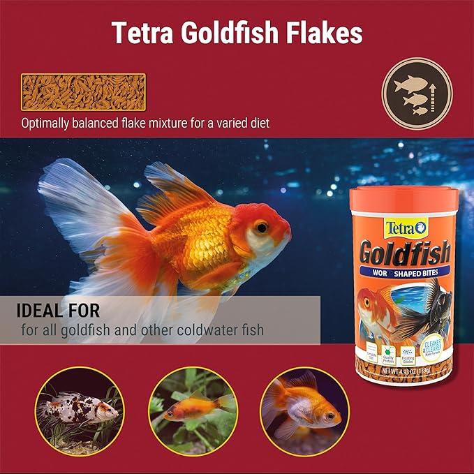 Tetra Pond Tetra Goldfish Worm Shaped Bites Fish Food, 4.93 Oz., Complete Food for All Goldfish (Pack of 2) Tetra+Pond