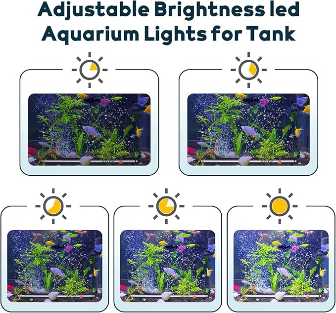 Submersible Fish Tank Aquarium Light: Bright Aquarium Bubbler Lighting Full Spectrum - Adjustable Brightness Colors Change Underwater Led Strips with Remote and Suction Cups for Aquarium Fish Tank SZMINILED