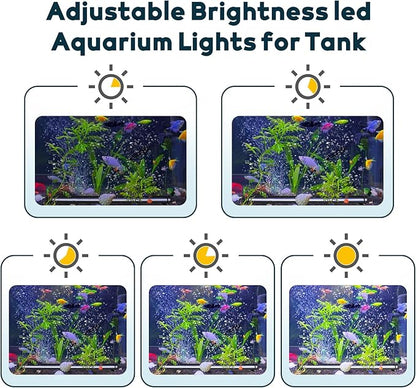 Submersible Fish Tank Aquarium Light: Bright Aquarium Bubbler Lighting Full Spectrum - Adjustable Brightness Colors Change Underwater Led Strips with Remote and Suction Cups for Aquarium Fish Tank SZMINILED