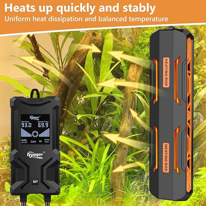 hygger Aquarium Heater, Submersible Fish Tank Heater with Over-Temperature Protection and Automatic Power-Off, Fish Heater with Digital Controller for Freshwater and Saltwater (800W) hygger