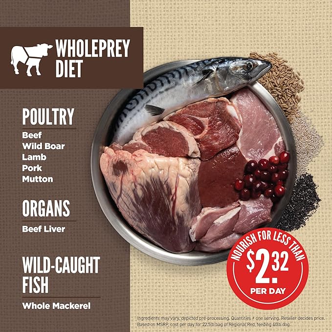 ORIJEN Amazing Grains Regional RED Dry Dog Food, High Protein Dog Food for All Life Stages, Fresh or Raw Ingredients, 22.5lb - PAWPICO