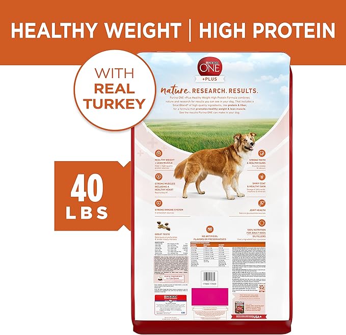 Purina ONE Plus Healthy Weight High-Protein Dog Food Dry Formula - 40 lb. Bag - PAWPICO