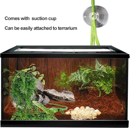 kathson 8 PCS Reptile Vines Plants Flexible Bendable Jungle Climbing Vine Terrarium Plastic Plant Leaves Pet Tank Habitat Decor for Bearded Dragons Lizards Geckos Snakes Frogs and More Reptiles kathson