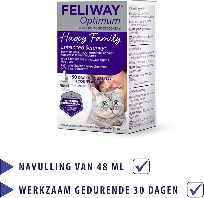 Feliway Optimum Refill, The Best Solution to Ease cat Anxiety, cat Conflict and Stress in The Home Feliway%C2%AE