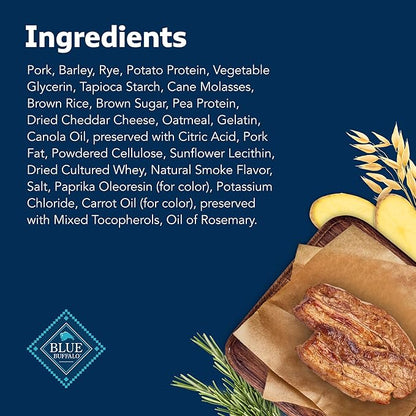 Blue Buffalo Sizzlers Bacon-Style Dog Treats with Real USA Pork, Cheddar Flavor, 15-oz Bag - PAWPICO