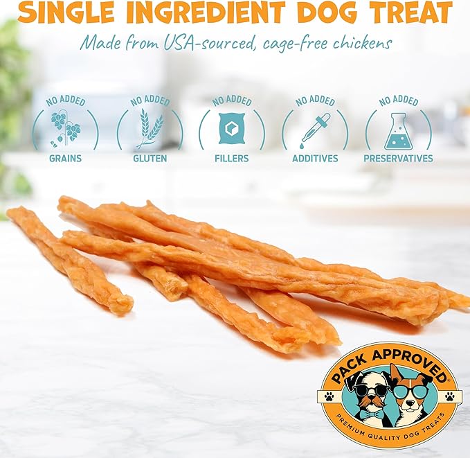 Chicken Sticks for Dogs - Dehydrated Chicken Dog Treats & Single Ingredient Dog Treat - High Protein, Low Fat Dog Treats - Chicken Treats for Dogs - Crunchy Dog Chew Sticks - 6.2oz - PAWPICO