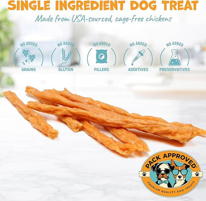 Chicken Sticks for Dogs - Dehydrated Chicken Dog Treats & Single Ingredient Dog Treat - High Protein, Low Fat Dog Treats - Chicken Treats for Dogs - Crunchy Dog Chew Sticks - 6.2oz - PAWPICO