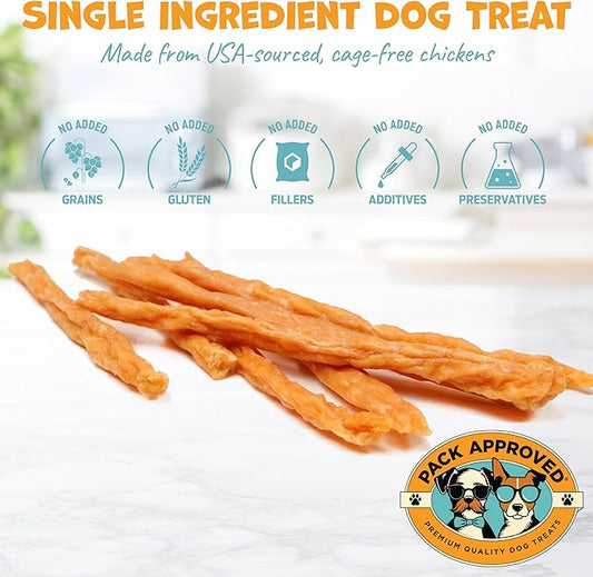 Chicken Sticks for Dogs - Dehydrated Chicken Dog Treats & Single Ingredient Dog Treat - High Protein, Low Fat Dog Treats - Chicken Treats for Dogs - Crunchy Dog Chew Sticks - 6.2oz - PAWPICO