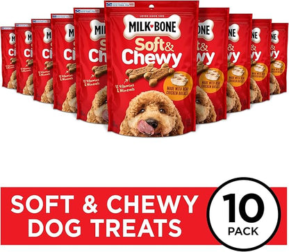 Milk-Bone Soft & Chewy Dog Treats, Chicken Recipe, 5.6 Ounce (Pack of 10) Made with Real Chicken Breast - PAWPICO