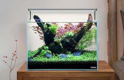 Landen 45P 10 Gallon Rimless Low Iron Aquarium Fish Tank,W17.7×D11.8×H11.8 in(45x30x30cm) 5mm Thickness with Nano Foam Leveling Mat Landen