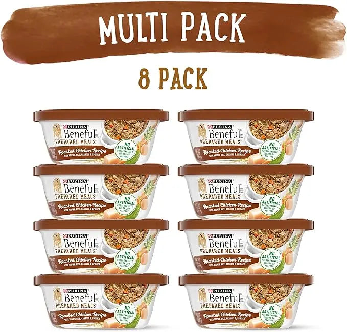 Beneful Purina Gravy Wet Dog Food, Prepared Meals Roasted Chicken Recipe - (8) 10 oz. Tubs (Pack of 2) - PAWPICO