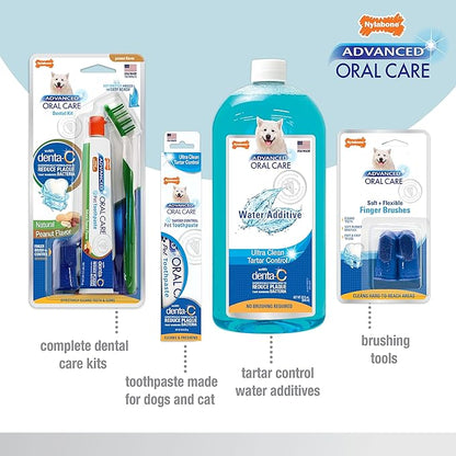 Nylabone Advanced Oral Care Senior Dog Dental Kit with Cushiony Soft-Bristle Toothbrush Senior 3 Count Nylabone