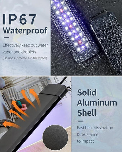 Pawfly 33W Aquarium LED Light for 48 to 54 Inch Fish Tanks Extendable Fish Tank Light with Full Spectrum Brilliant White Blue Red Lights with Daytime & Night Modes and Adjustable Brightness Pawfly