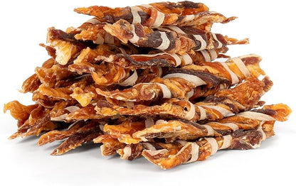 MON2SUN Dog Treats, Triple Flavor Jerky Twist Sticks, 4.5-5 Inch Chicken Duck and Codfish Sticks Dog Chews for Small Dogs, Healthy Dog Snacks, 10.58 oz (30 Count-Pack of 1) - PAWPICO