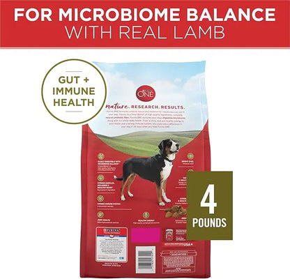 Purina ONE Dry Dog Food Lamb and Rice Formula - (Pack of 4) 4 lb. Bags - PAWPICO