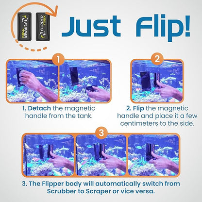 FL!PPER Flipper Magnetic Aquarium Glass Cleaner & Fish Tank Accessories | Effortless Algae Remover for Fish Tank (Max) FLPPER