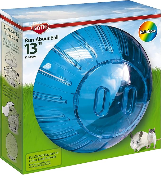 Kaytee 13" Assorted Color Run-About Exercise Ball For Pet Rats & Chinchillas Kaytee