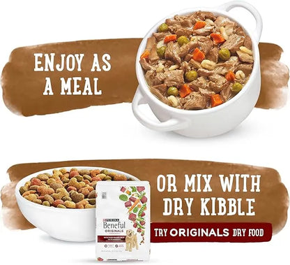 Beneful Purina Gravy Wet Dog Food Variety Pack, Prepared Meals Stew - (12) 10 oz. Tubs (Pack of 2) - PAWPICO