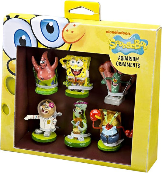 Penn-Plax Officially Licensed Spongebob 6 Piece Mini Aquarium Ornament Set – Great for Saltwater and Freshwater Tanks Penn-Plax