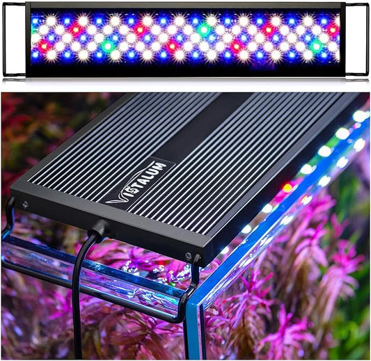 led Aquarium Light,Sunrise/Daylight/Moonlight, DIY Mode, Adjustable Timer/Color Temperature/Brightness, Full Spectrum, Aluminum Alloy Fish Tank Light for 12-54 inch VISTALUM