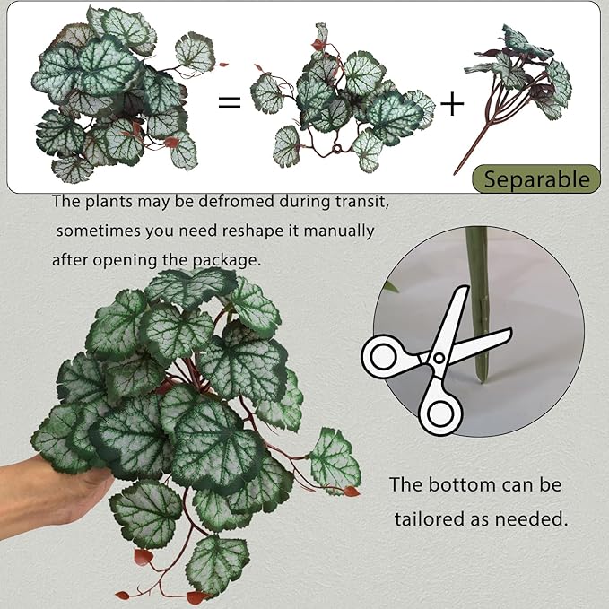 Fake Reptile Plants for Reptile Terrarium Plants, Reptile Plant Décor, Turtle Tank Plants with Suction Cup IBWell