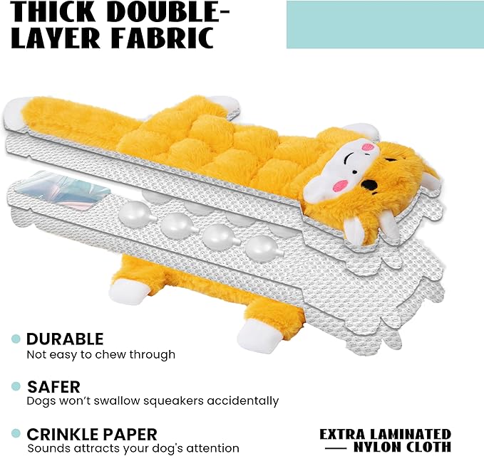 Nocciola 5 PCS No Stuffing Crinkle Dog Squeaky Toys, Durable Dog Toys for Tug of War, Tough Dog Toys for Small Medium Large Dogs & Aggressive Chewers, Puppy Dog Toys to Keep Them Busy - PAWPICO