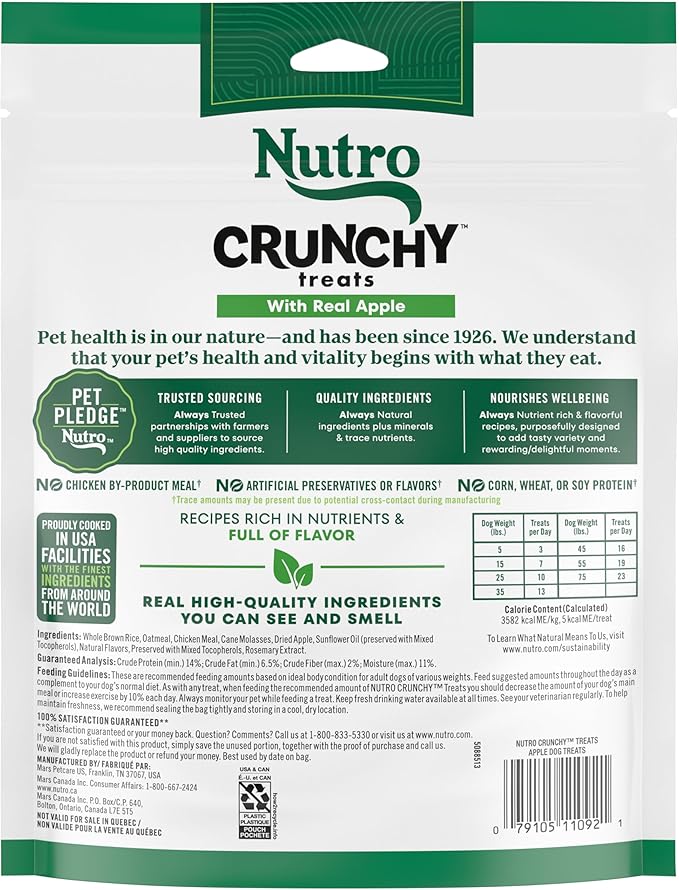 NUTRO Crunchy Dog Treats with Real Apple, 16 oz. Bag - PAWPICO