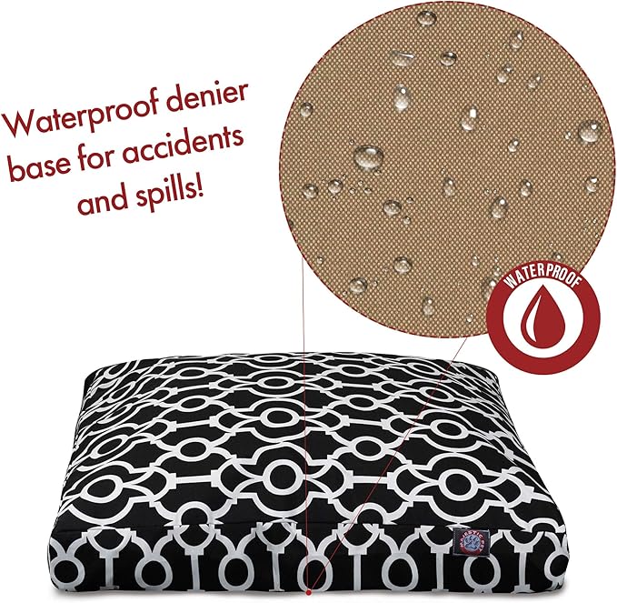Majestic Pet Athens Black Medium Rectangle Pet Bed - PAWPICO