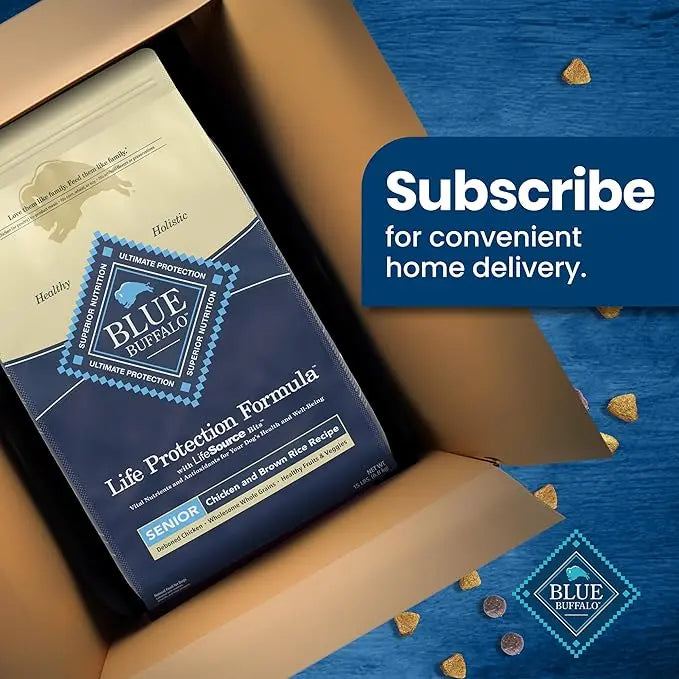 Blue Buffalo Life Protection Formula Senior Dry Dog Food, Supports Joint Health and Mobility, Made with Natural Ingredients, Chicken & Brown Rice Recipe, 15-lb. Bag - PAWPICO