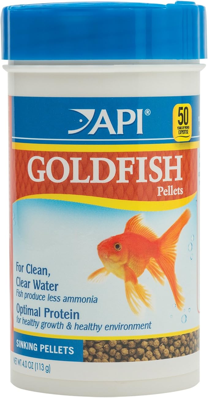 API GOLDFISH PELLETS Fish Food 4-Ounce Container, Medium, Model:833B API