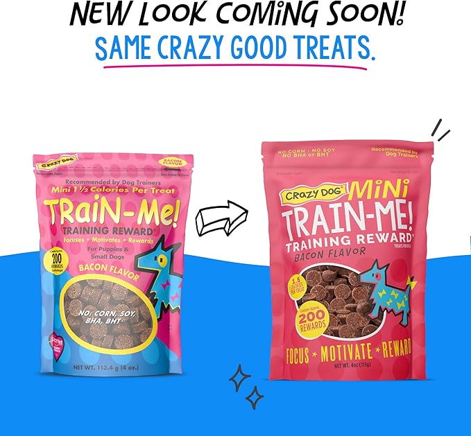 Crazy Dog Train-Me! Training Reward Mini Dog Treats 4 Ounce (Pack of 1) - PAWPICO