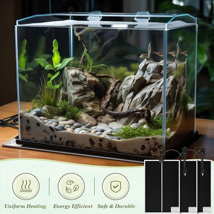 ROCEEI 6 Pcs Reptile Heat Mat 20W 11x16.5 Inch Reptile Heating Pad with Temperature Control Removable Terrarium Heater Under Tank Heat Pad for Reptiles Gecko Turtle Tortoise Snake Lizard Hermit Crab ROCEEI