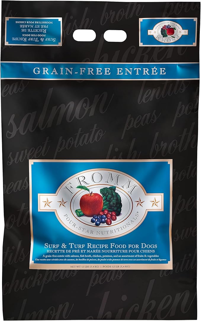 Fromm Four-Star Nutritionals Surf & Turf Dog Food - Premium Dry Dog Food - Salmon Recipe - 12 lb - PAWPICO