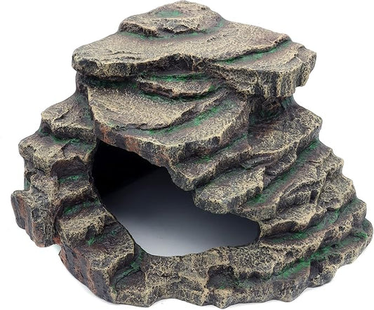 JIHAQUA Bearded Dragon Tank Accessories Extra Large Reptile Hideouts Cave Habitat Decor Bearded Dragon Clothes JIHAQUA