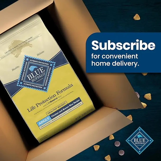 Blue Buffalo Life Protection Formula Healthy Weight Adult Dry Dog Food, Supports an Ideal Weight, Made with Natural Ingredients, Chicken & Brown Rice Recipe, 30-lb Bag - PAWPICO