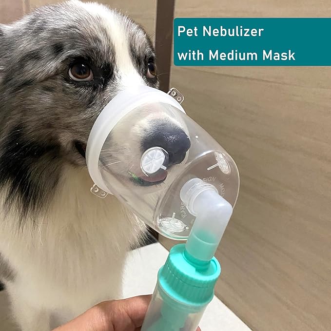 Lying Down Nebulizer Cup and Inhaler Mask for Cats and Small Dogs, Oxygen Mask for Pets (No Nebulizer Device) (M) WhaleSing