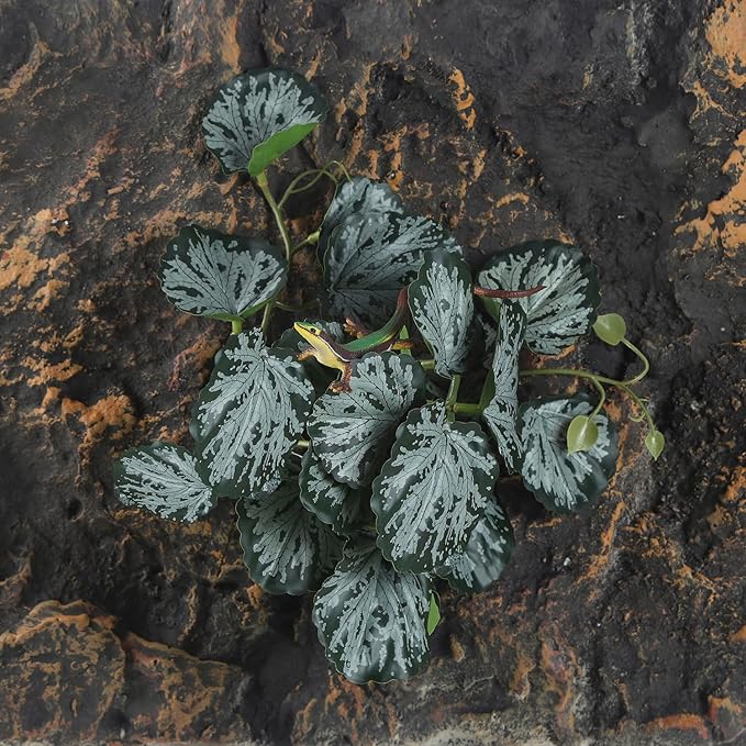 Fake Reptile Plants for Reptile Terrarium Plants, Reptile Plant Décor, Turtle Tank Plants with Suction Cup IBWell