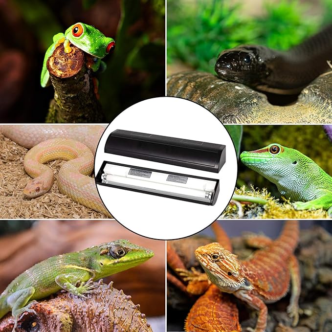 REPTI ZOO Reptile Terrarium Hood Tropical Desert T8 Strip Light Fixture for Use with One 18 Inch UVB Light Bulb 15 Watt(Not Include), ETL Certified REPTIZOO