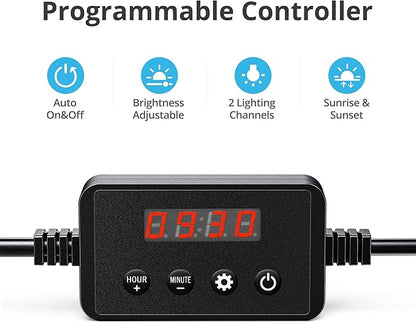 NICREW ClassicLED Plus LED Aquarium Light with Timer, 18 Watts, for 24 to 30 Inch Fish Tank Light, Daylight and Moonlight Cycle, Brightness Adjustable NICREW