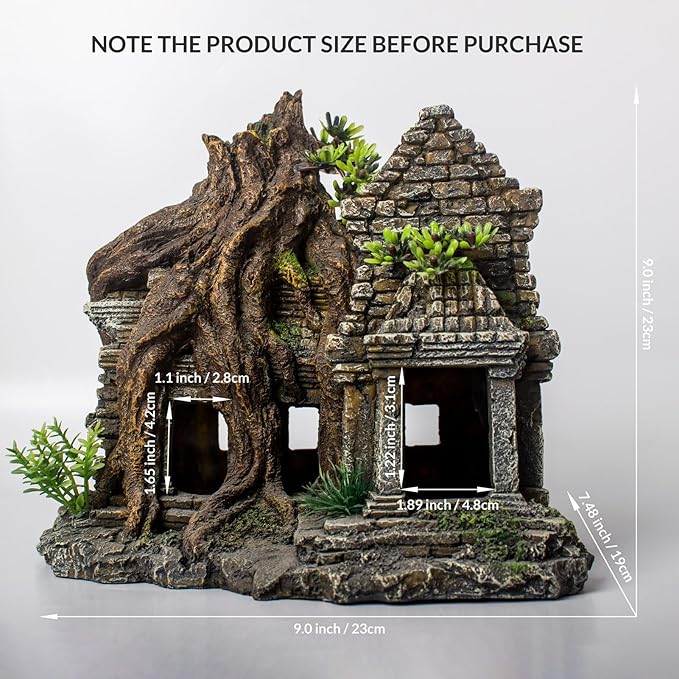 Fish Tank Decorations Aquarium Décor Resin Artificial Tree Trunk Root (B) Taomypets