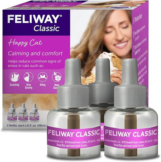 FELIWAY Classic Cat Calming Pheromone, 30 Day Refill - 3 Pack Feliway%C2%AE