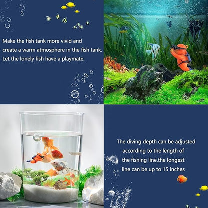 onesimcr Floating Fish Tank Decorations, Aquarium Decorations, Lovely Diver Fish Tank Decorations, Floating Device Fish Tank Accessories，Suitable for All Kinds of Fish Tanks(Orange)… onesimcr