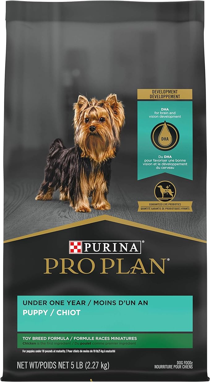 Purina pro plan High Protein Toy Breed Puppy Food DHA Chicken & Rice Formula - 5 lb. Bag - PAWPICO