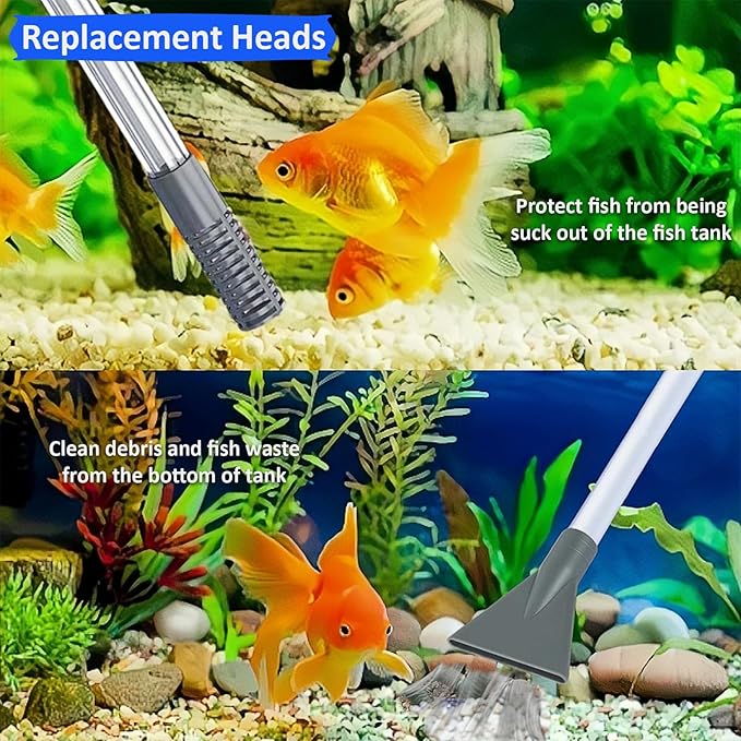 Aquarium Siphon Vacuum Cleaner Kit, Fish Tank Vacuum Gravel Cleaner, Fish Tank Cleaner for Water Changing, Gravel, Sand & Algae Cleaning Yzufyys